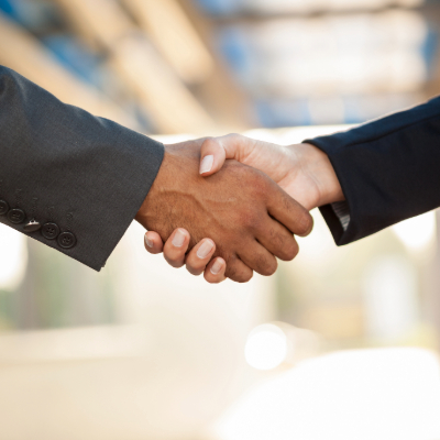 Two people shaking hands