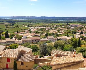 A village in the French Countryside with brown coloured buildings